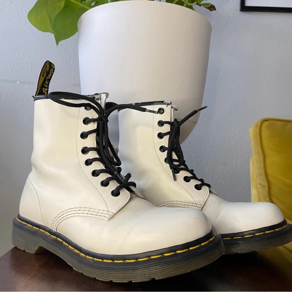 White Dr. Martens Boots
